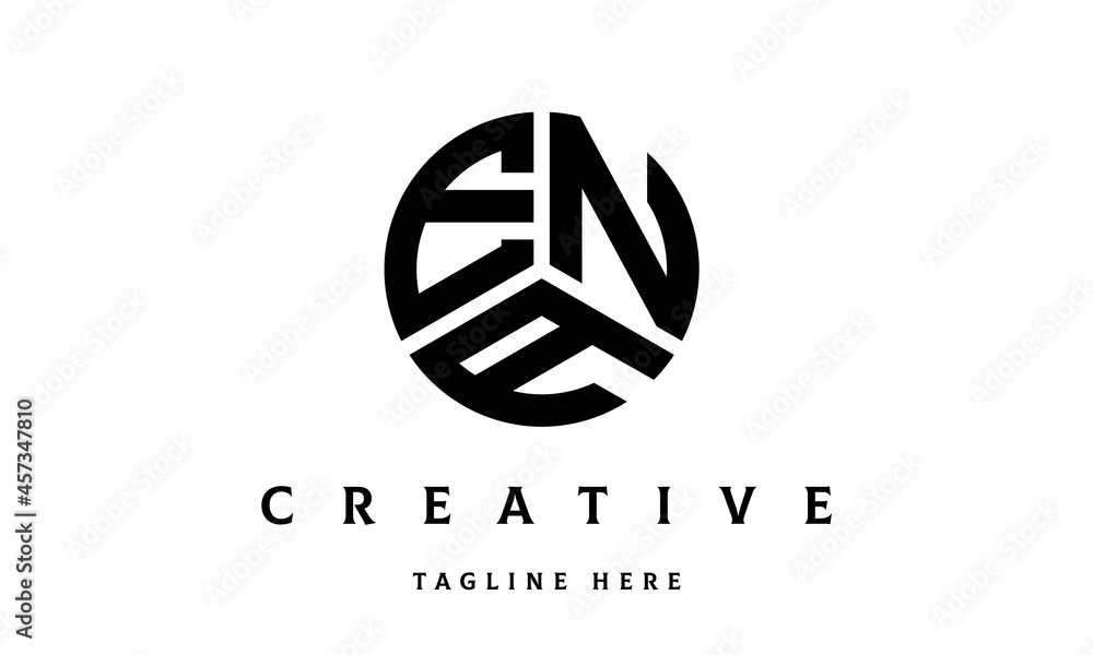 ENA creative circle three letter logo ENA creative circle three letter logo
