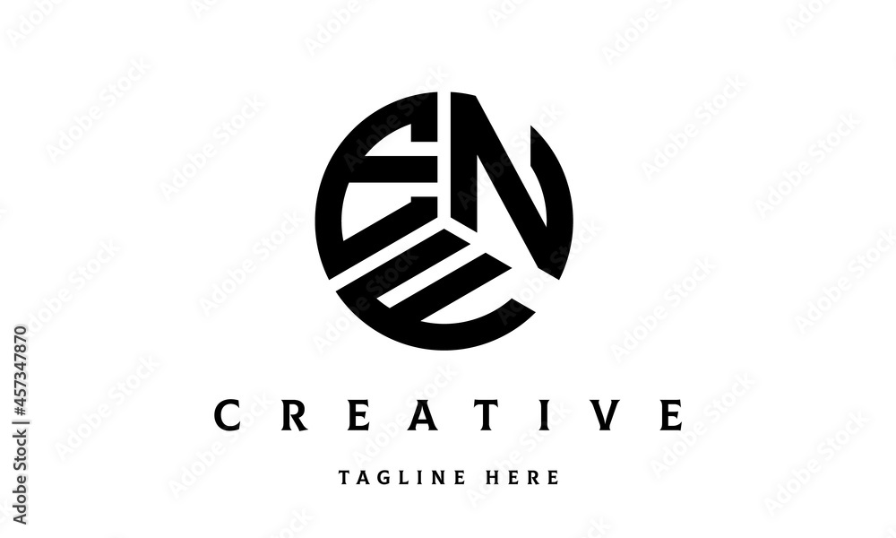 ENF creative circle three letter logo ENF creative circle three letter logo