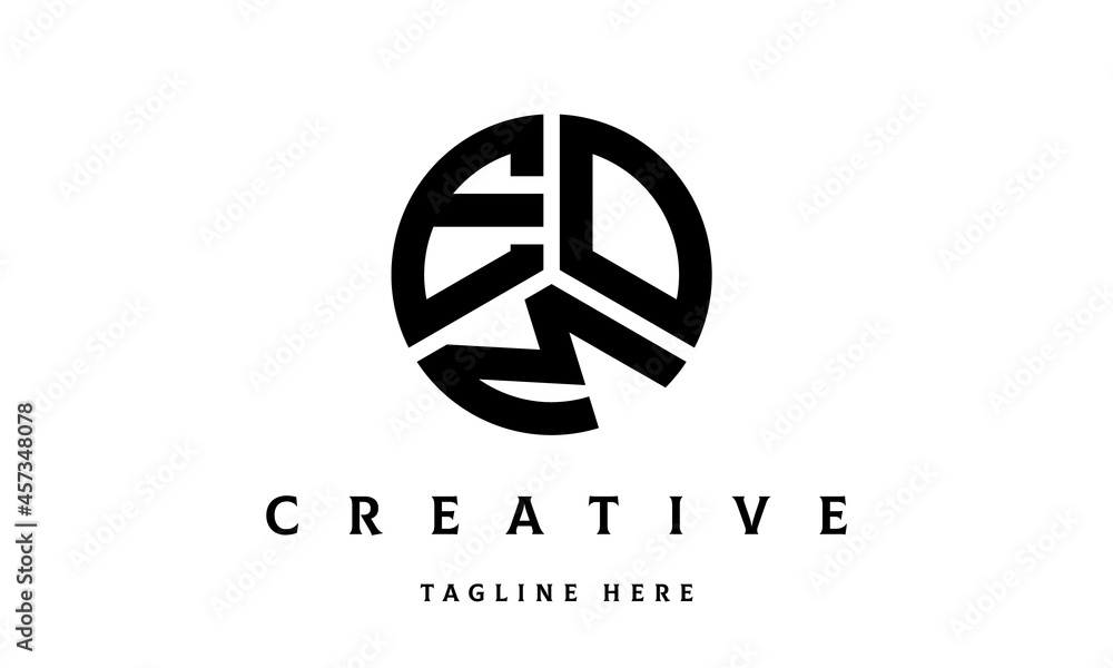 EOM creative circle three letter logo EOM creative circle three letter logo