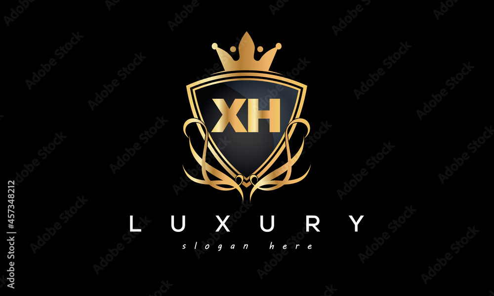 XH creative luxury letter logo XH creative luxury letter logo