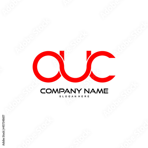 letter AUC, OUC logo design vector 