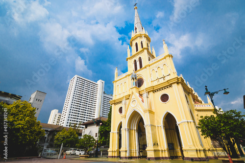Holy Rosary Church.crown of roses on the.Chao Phraya, thailand