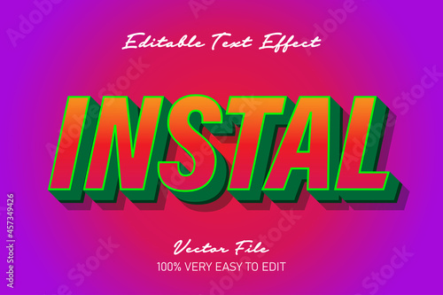 Green red 3d modern text style effect