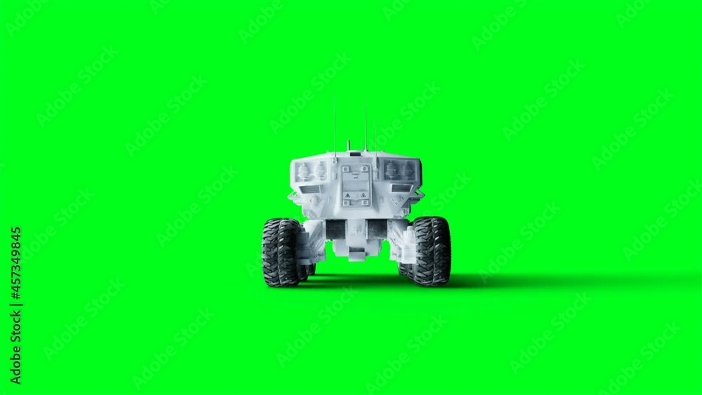 Rover isolate on green screen. Realistic 4k animation. Rover isolate on green screen. Realistic 4k animation.
