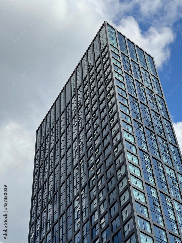 Looking up at a modern building in Manchester City centre. Looking up at a modern building in Manchester City centre.