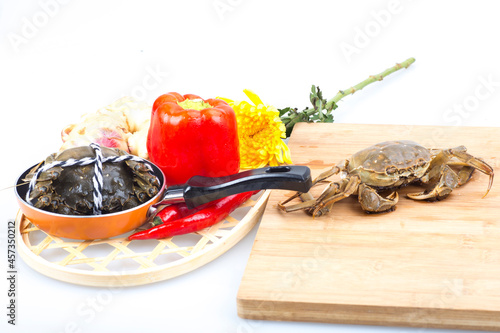 Crabs on a white background