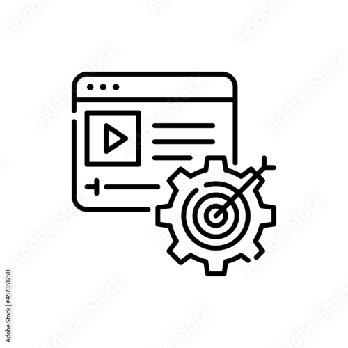 CRM vector outline icon style illustration. EPS 10 file