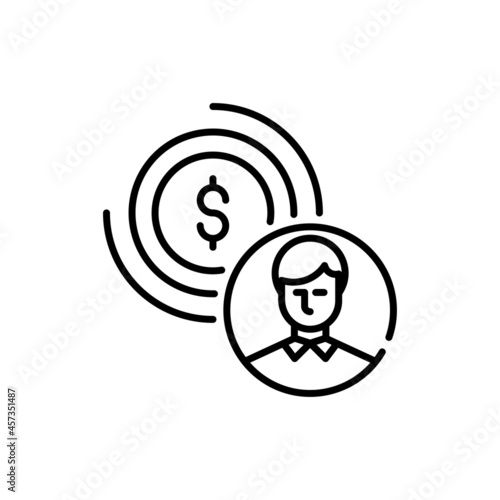 Human Capital vector outline icon style illustration. EPS 10 file