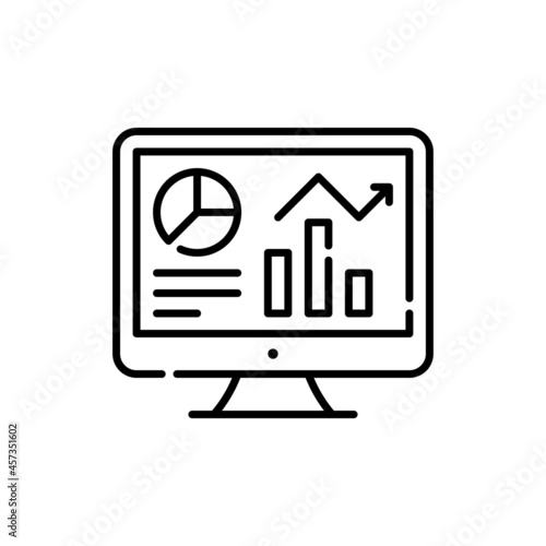 Business Dashboard vector outline icon style illustration. EPS 10 file