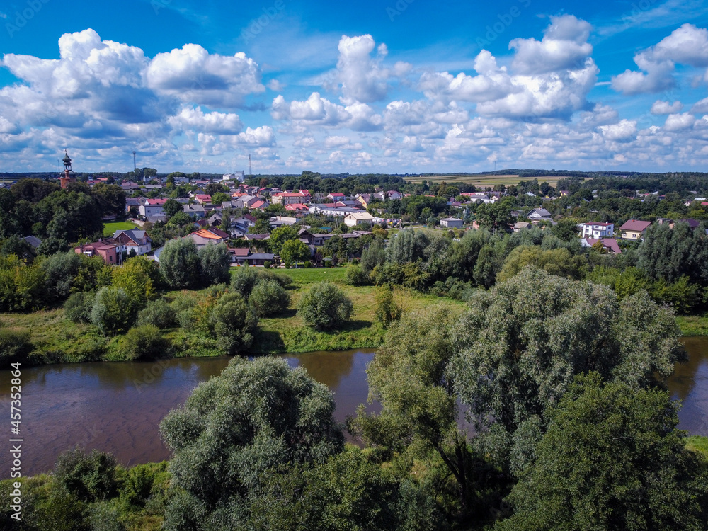 Fototapeta premium The small town of Burzenin is located on the Warta River.