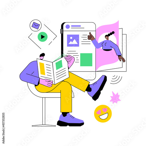 Magazine abstract concept vector illustration. Periodical publication, latest news, electronic publishing, online magazine, mail distribution, newsstand and bookstore, review abstract metaphor.