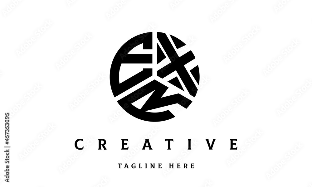 EXR creative circle three letter logo EXR creative circle three letter logo