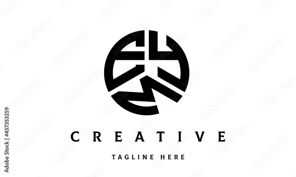 EYM creative circle three letter logo EYM creative circle three letter logo