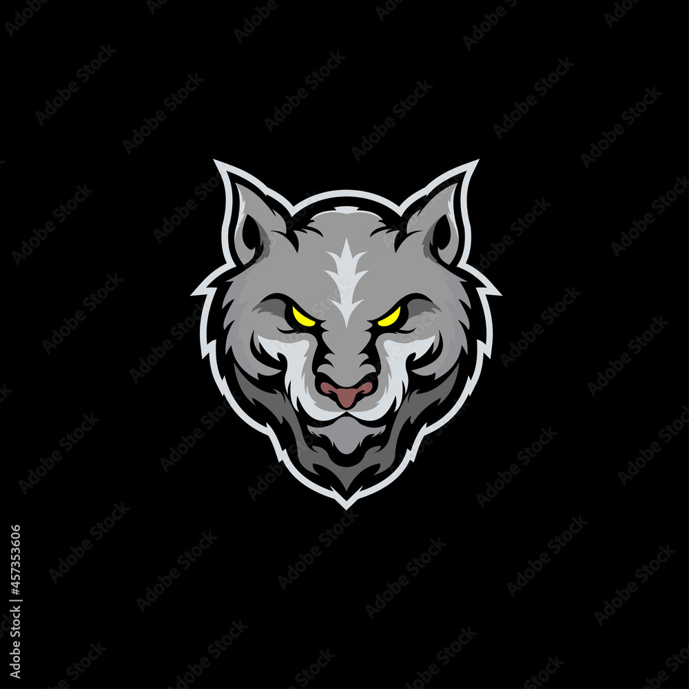 Fototapeta premium wolf head logo mascot template