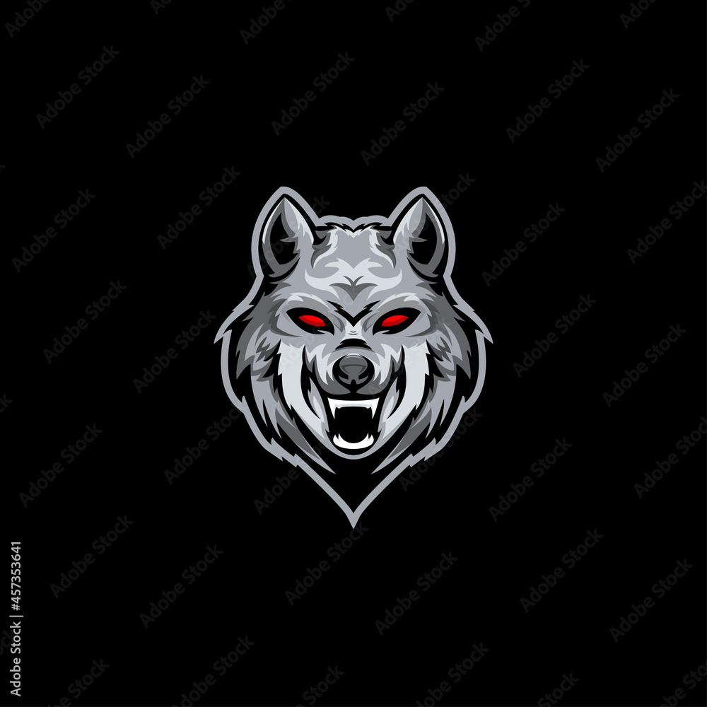 Obraz premium wolf head logo mascot template