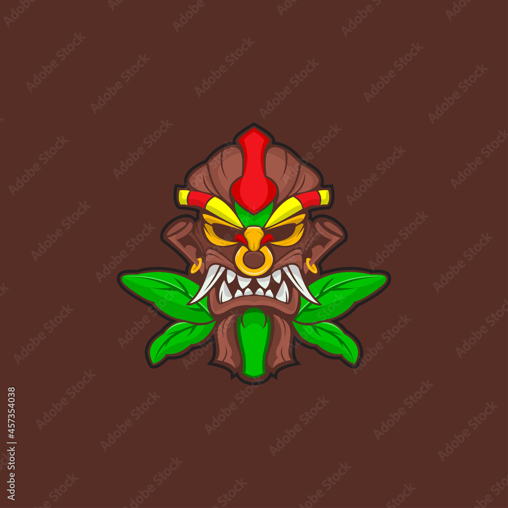 tiki mask logo mascot template tiki mask logo mascot template