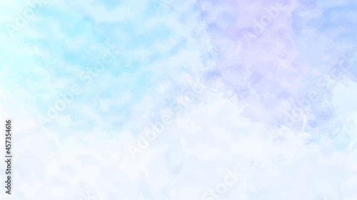 Hand painted watercolor sky and clouds, blue,lighte ,orange, white abstract watercolor background, vector illustration
