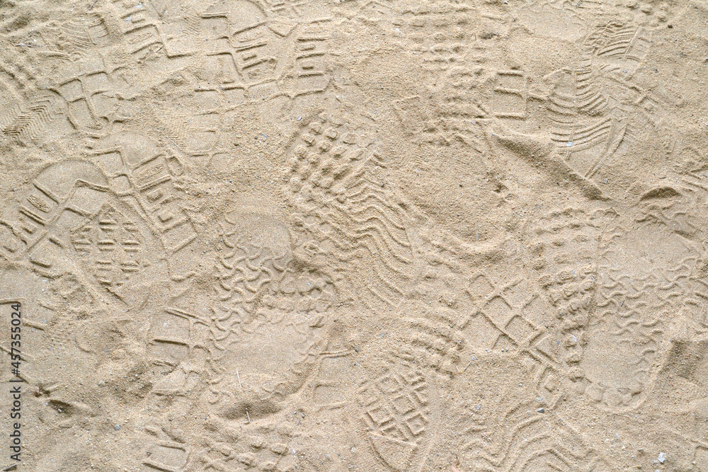various footprints on the sand various footprints on the sand