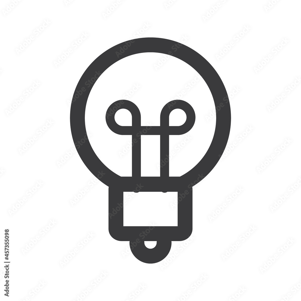 Light bulb linear vector icon. Idea symbol, electric lamp. Light bulb linear vector icon. Idea symbol, electric lamp.