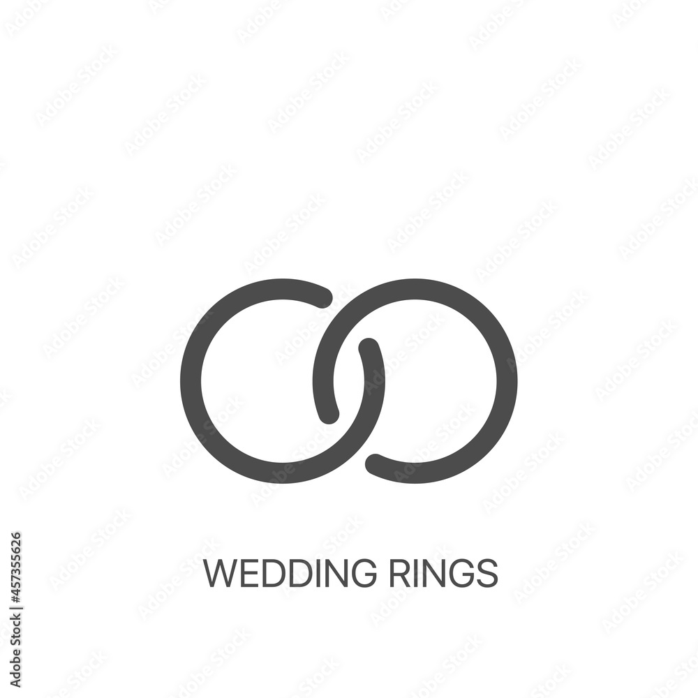 Wedding rings vector line icon. Wedding rings trendy illustration Wedding rings vector line icon. Wedding rings trendy illustration
