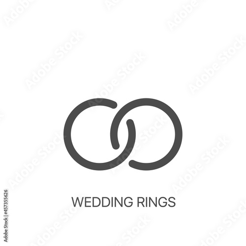 Wedding rings vector line icon. Wedding rings trendy illustration