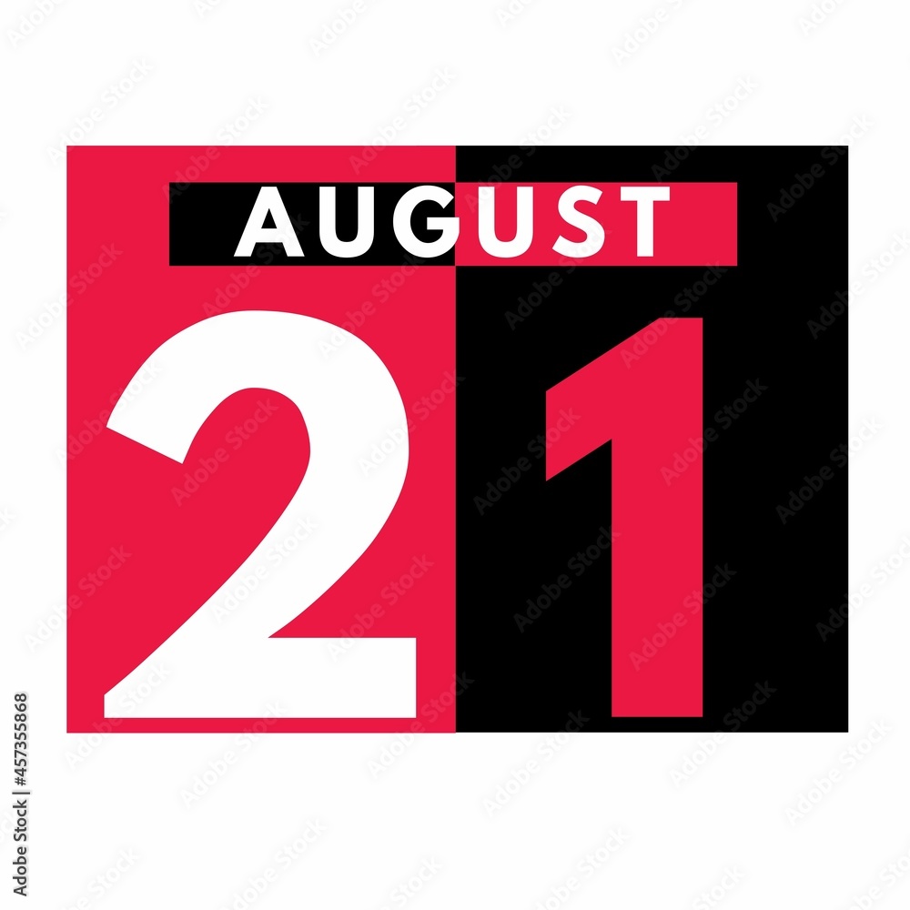 Fototapeta premium August 21 . Modern daily calendar icon .date ,day, month .calendar for the month of August