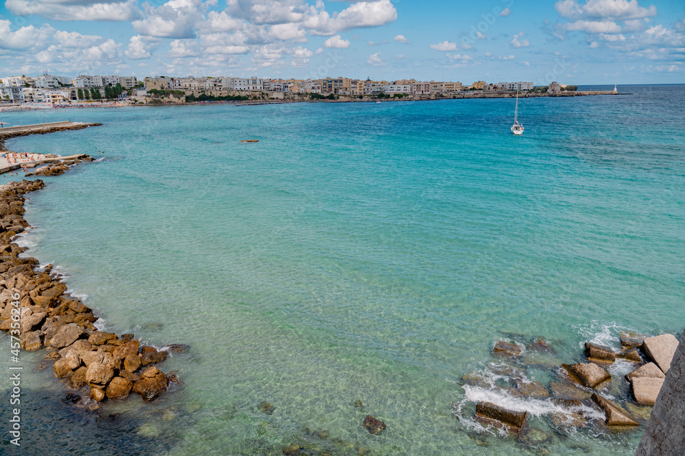 Fototapeta premium OTRANTO. LECCE. SUMMER 2021. Sunny day in the beautifull Otranto. View of the old historic town