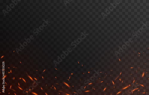Tablou Canvas Vector fiery sparks on an isolated transparent background