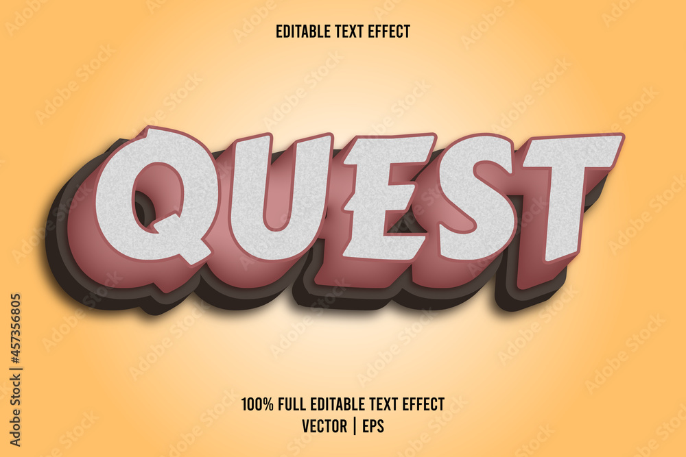 Quest 3 dimension editable text effect brown color