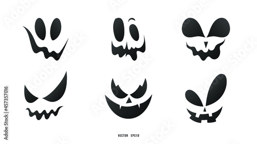 Halloween ghost face set , Flat Modern design , illustration Vector EPS 10