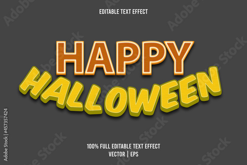 Happy halloween editable text effect orange and yellow color