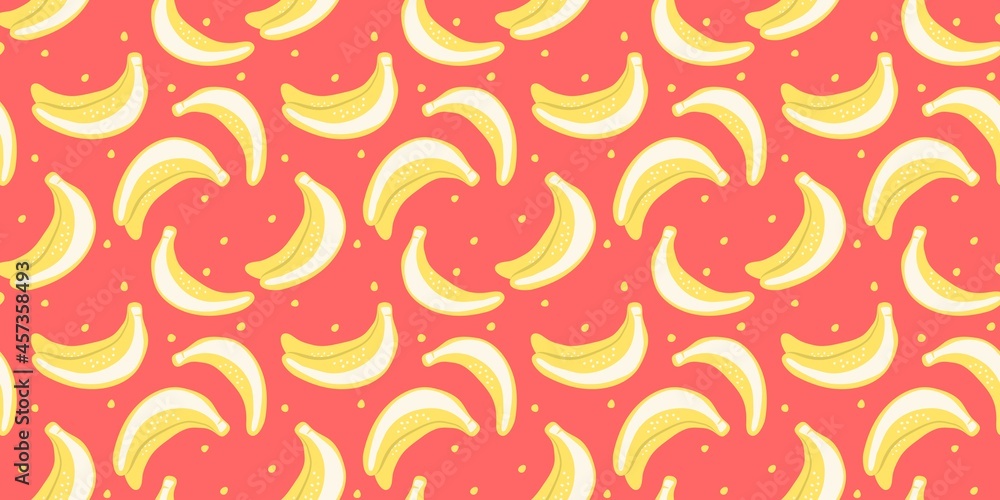 Seamless pattern with bananas hand painted with ink brush Seamless pattern with bananas hand painted with ink brush