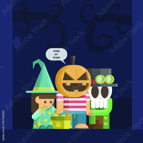 Happy Halloween scary black and blue card design