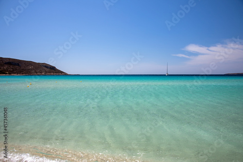 Turquoise sea and blue sky in the summer