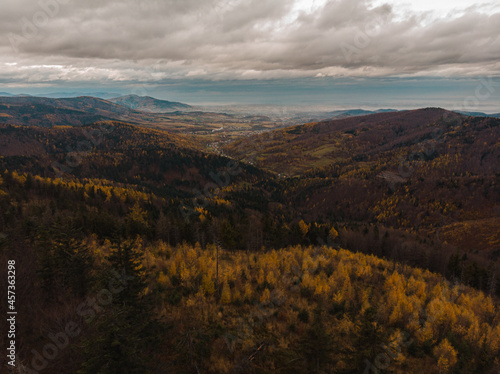 Wallpaper Mural Beskids mountain range in Poland from a drone view. Torontodigital.ca
