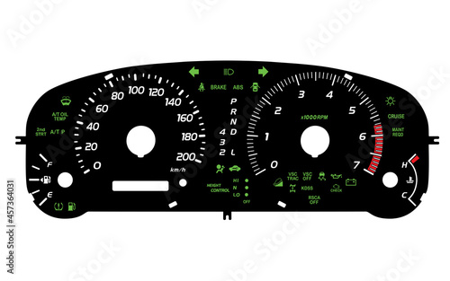 Car dashboard modern automobile control panel in EPS10