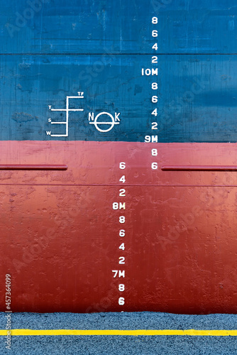 Bild auf Leinwand Plimsoll Lines or International Load Lines on the hull of a ship