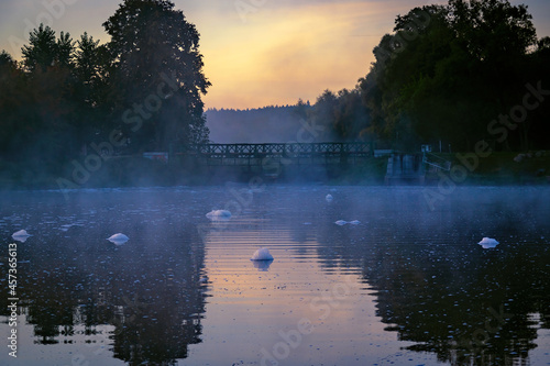 Poranek nad rzeką Supraśl, Podlasie, Polska photo