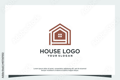Modern house logo design minimalist concept Premium Vector part 1