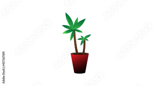 yucca plante vecteur pot rouge