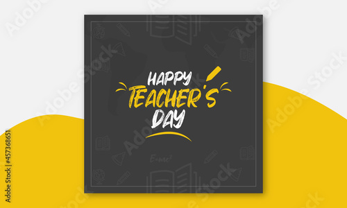 Happy teachers day creative vector illustration greeting card, flyer, banner and social media post	