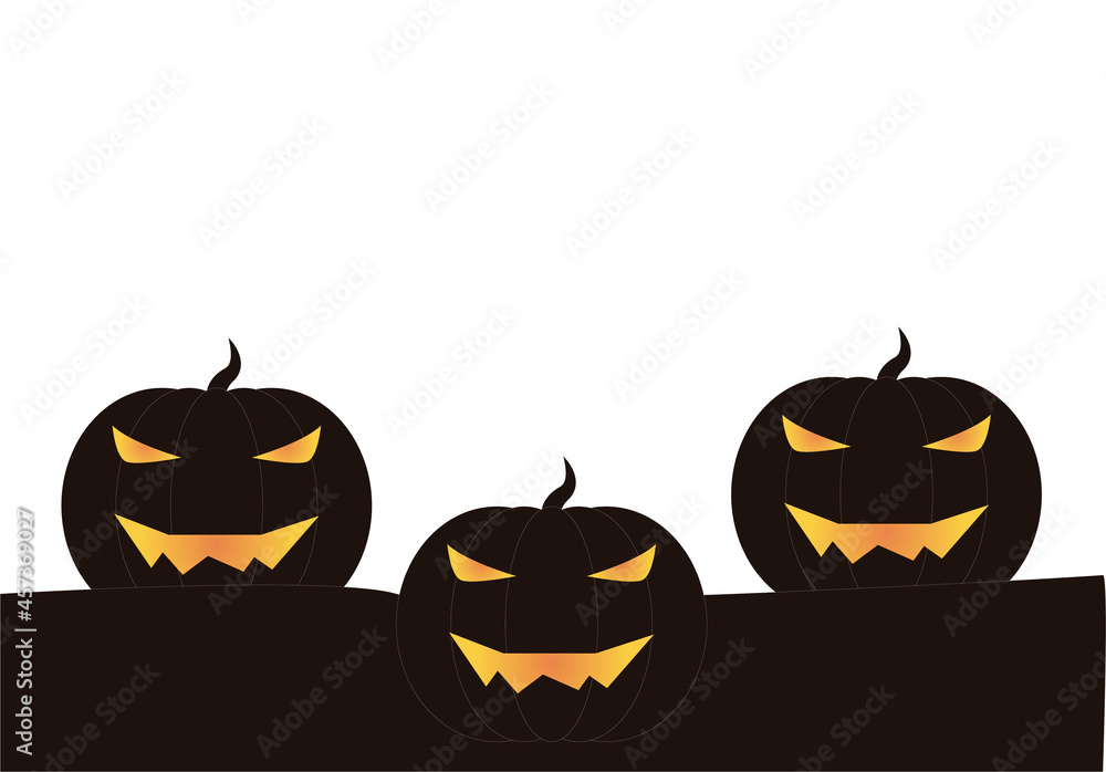 Calabazas tenebrosas negras para halloween. Stock Vector | Adobe Stock