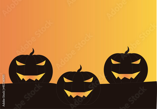 Calabazas tenebrosas negras para halloween.