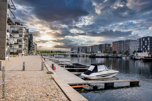 Photography Beautiful canals of Copenhagen, the capital of Denmark