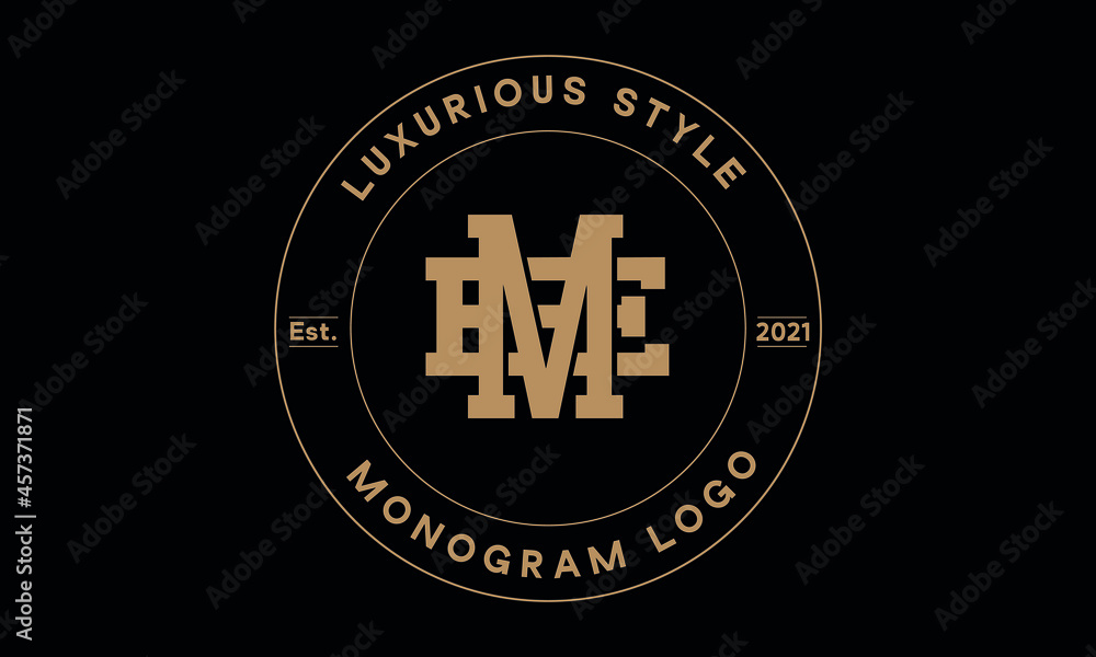 me or em monogram abstract emblem vector logo template