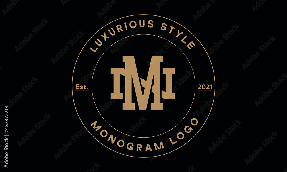 mn or nm monogram abstract emblem vector logo template