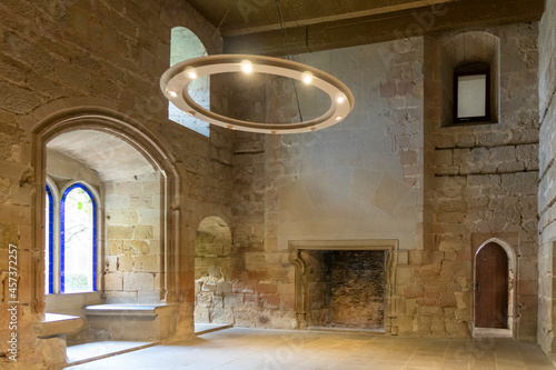  Olite village with its Royal Palace in Navarre, Spain on July 2021