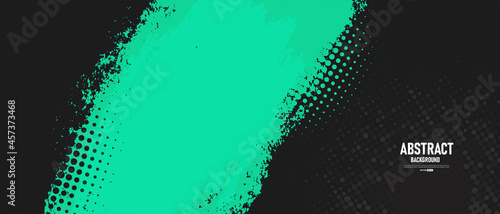 Black and green abstract grunge texture background with halftone style.	