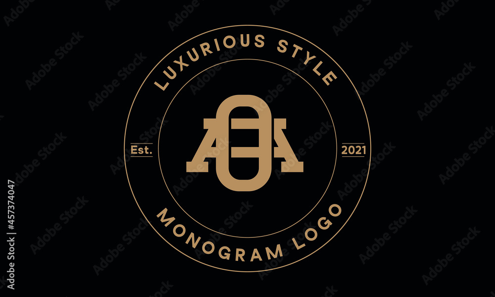 oa or ao monogram abstract emblem vector logo template