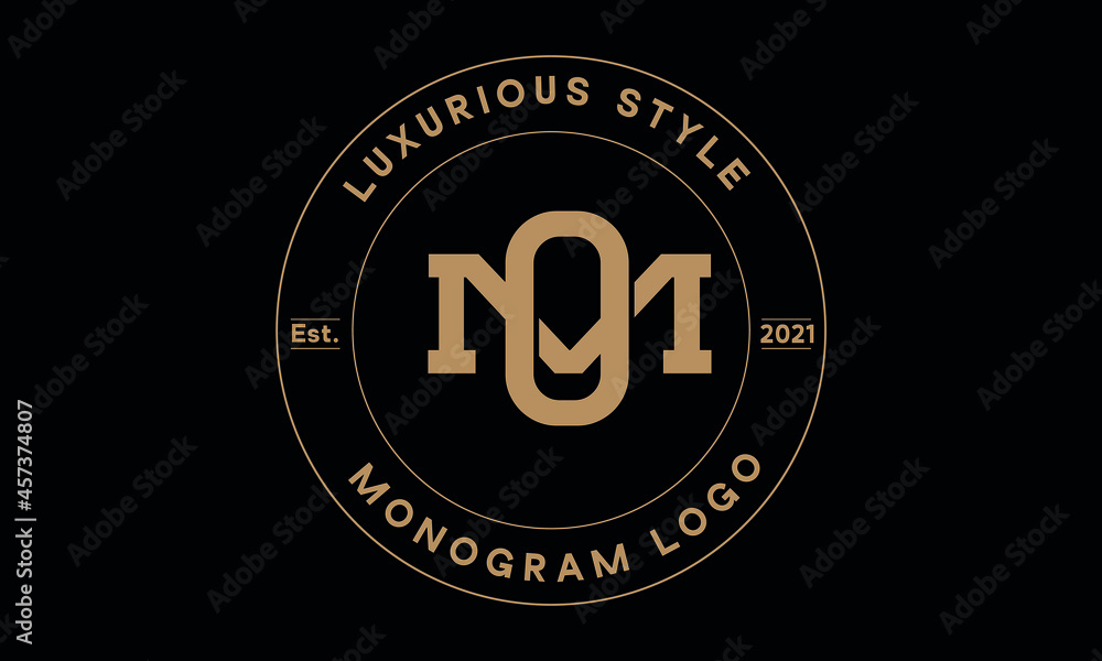 om or mo monogram abstract emblem vector logo template